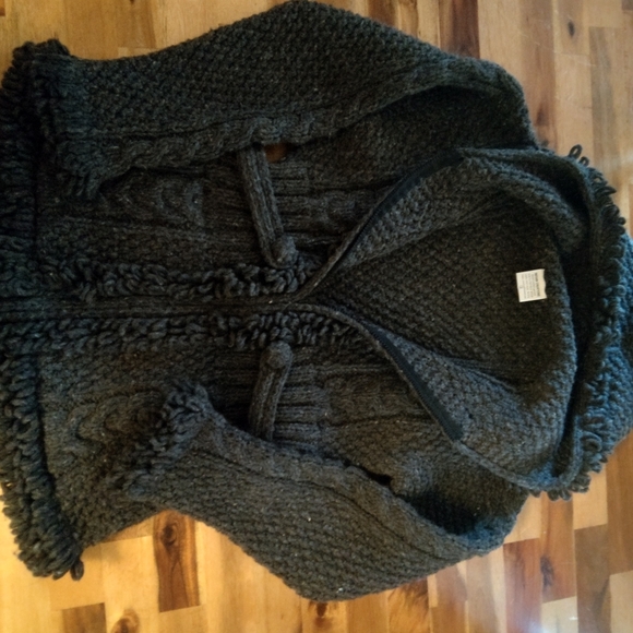 INDIAN CREATIONS hand crafted 100% WOOL Jacket, M, dark gray - Picture 2 of 4